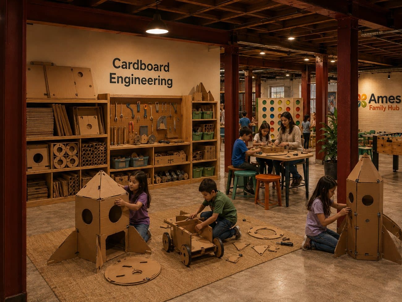Concept rendering: a cardboard engineering studio